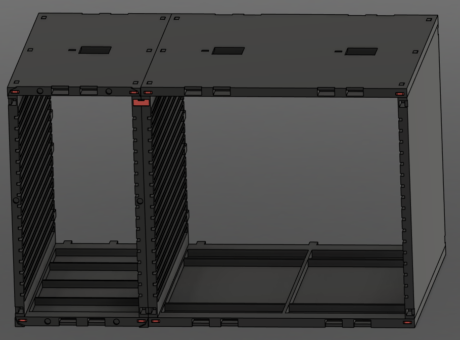 SlotCrate V2 slot car module and tools module connected